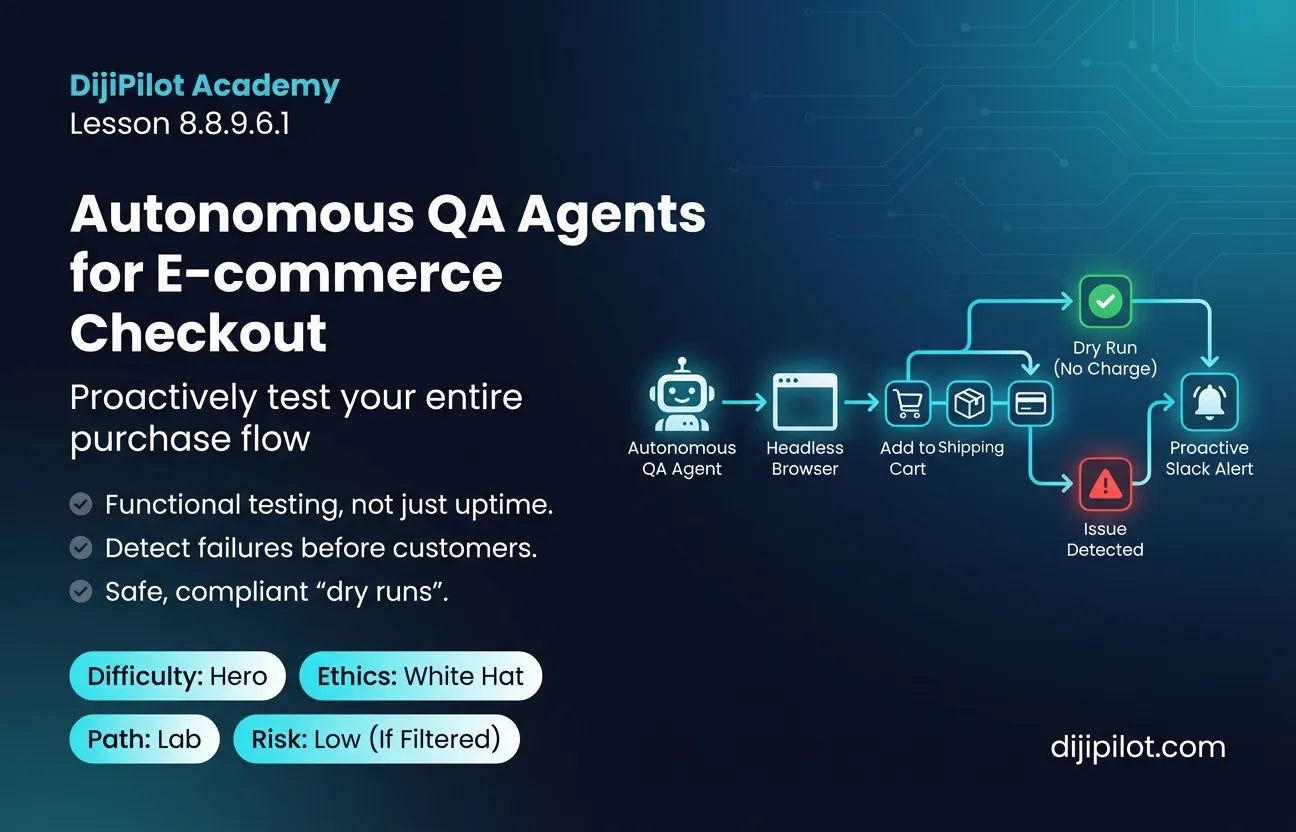 8.8.9.6.1 - Using "QA Agents" to autonomously test your own checkout flow every hour (Difficulty: Hero | Ethics: White Hat | Path: Lab)