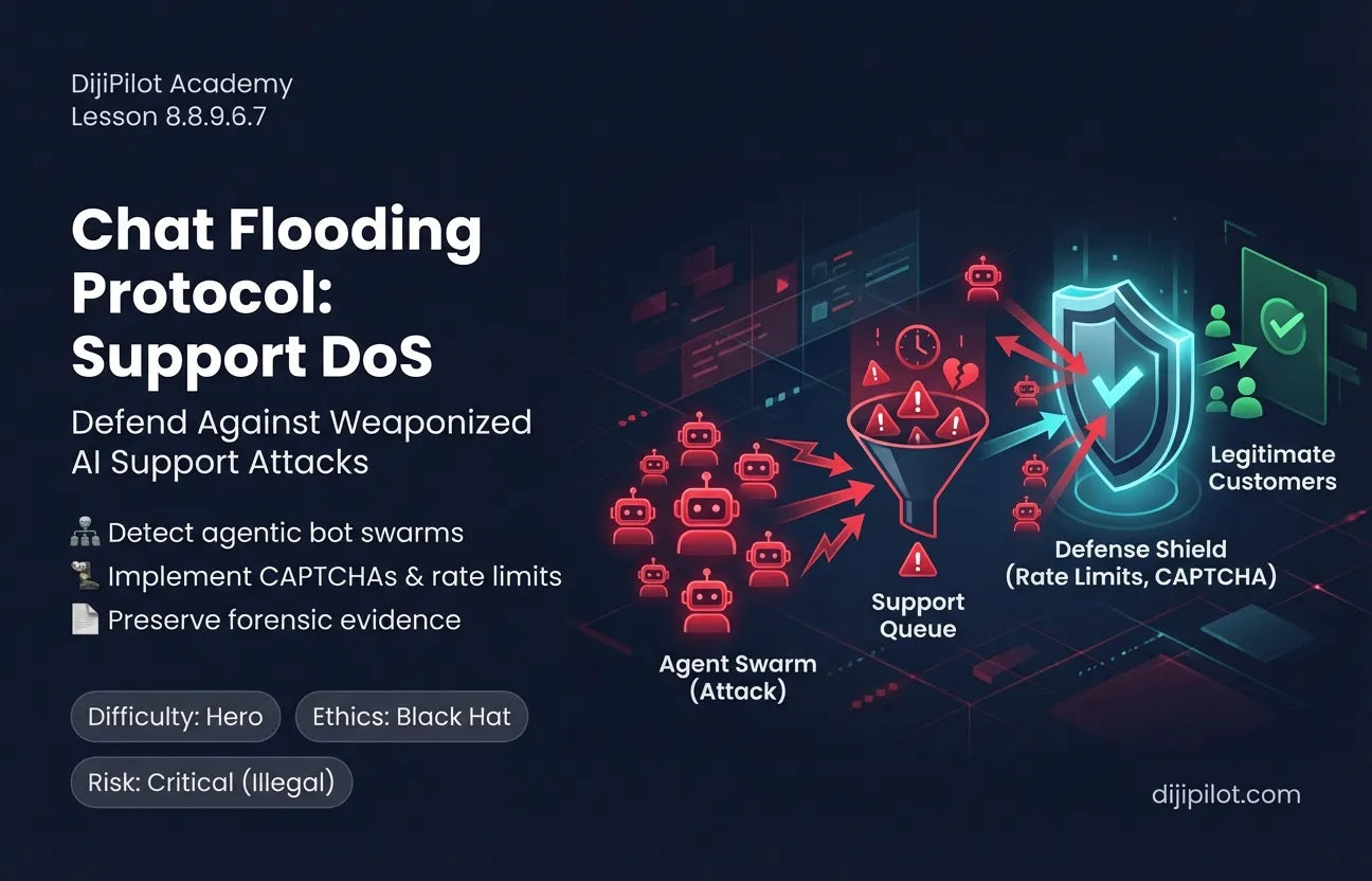 8.8.9.6.7 - "Chat Flooding": Agents that spam competitor support queues to degrade their service metrics (Difficulty: Hero | Ethics: Black Hat | Path: Lab)