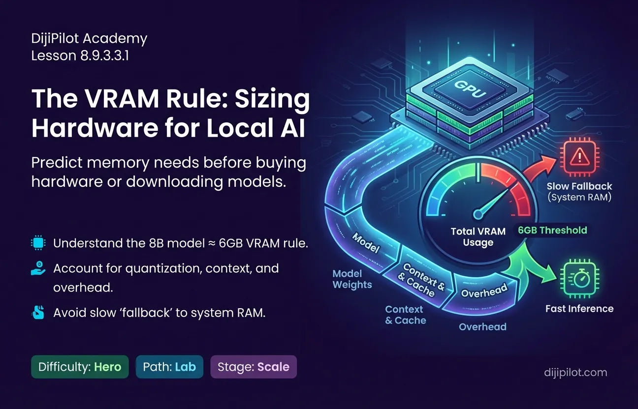 8.9.3.3.1 - The VRAM Rule (e.g., 8B parameter model needs ~6GB VRAM) (Difficulty: Hero | Path: Lab)