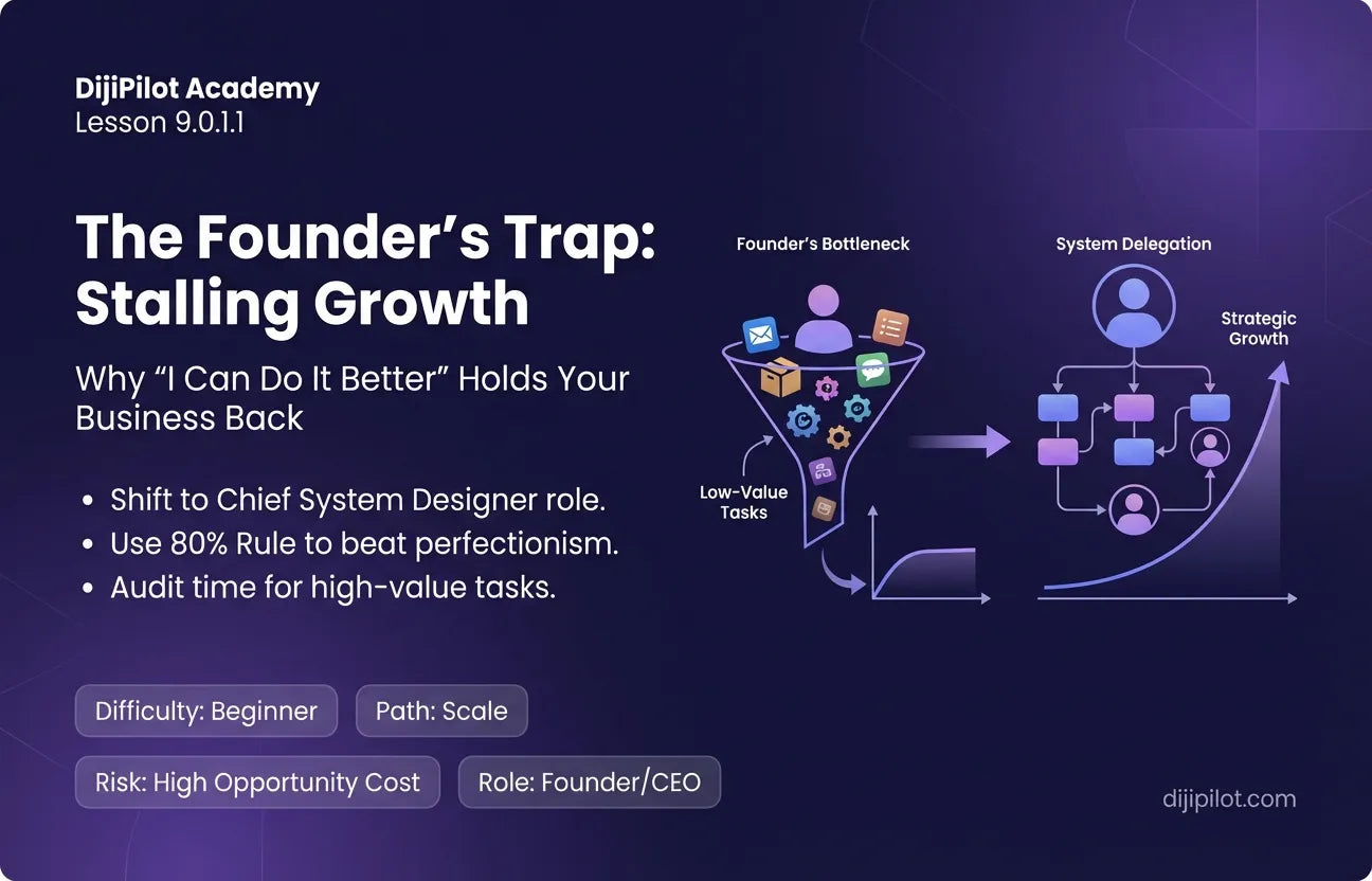 9.0.1.1 - The Founder's Trap: Why "I Can Do It Better" Stalls Store Growth (Difficulty: Beginner | Path: Scale)