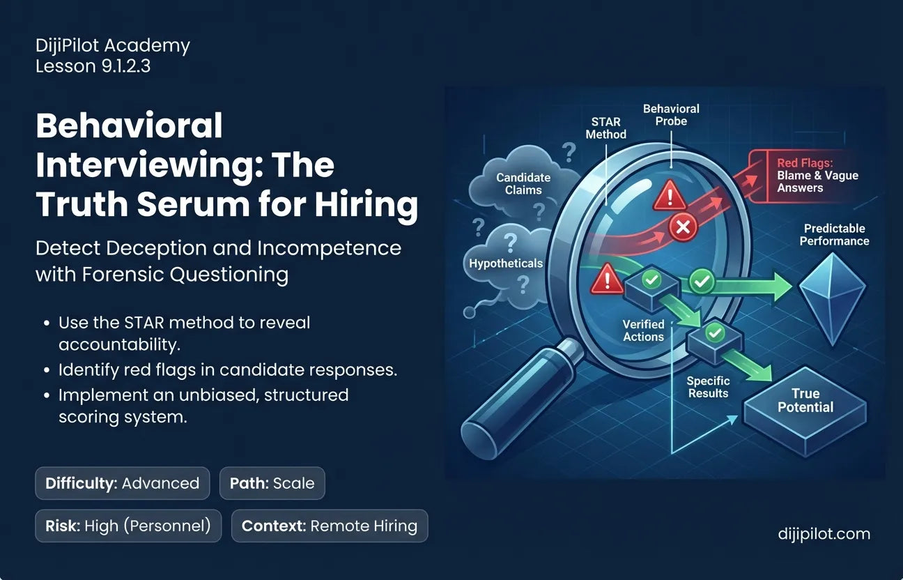 9.1.2.3 - Conducting the Interview: Behavioral Questions to Detect Red Flags (Difficulty: Advanced | Path: Scale)