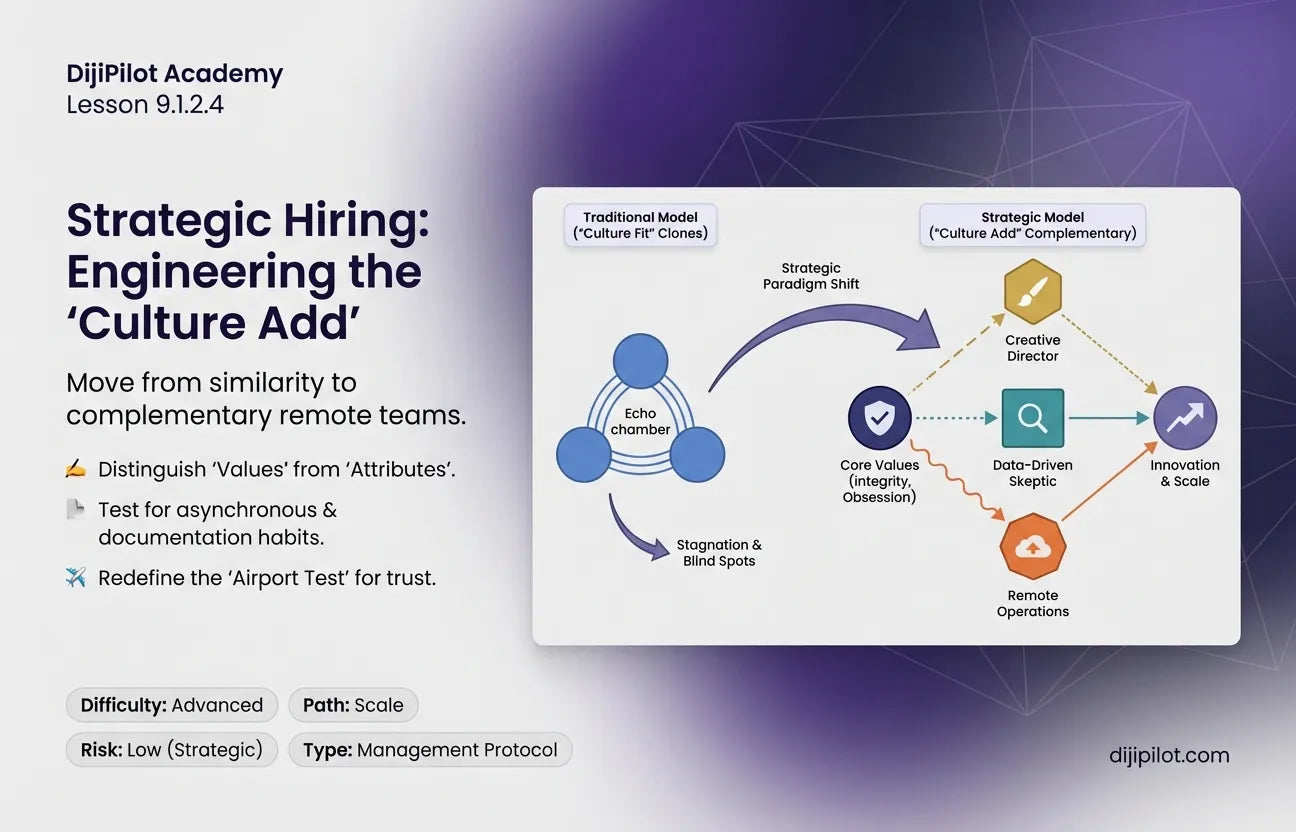 9.1.2.4 - "Culture Add" vs. "Culture Fit": Hiring for Remote Compatibility (Difficulty: Advanced | Path: Scale)