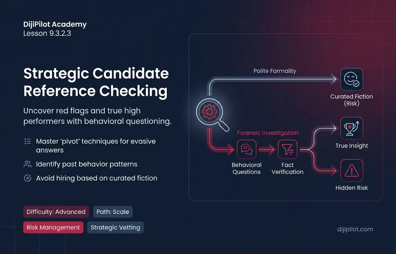 9.3.2.3 - Candidate Reference Checking: The Questions You Actually Need to Ask (Difficulty: Advanced | Path: Scale)