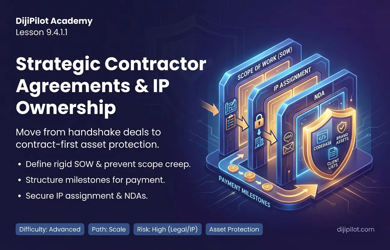 9.4.1.1 - How to Structure Contractor Scope, IP Assignment and NDAs (Difficulty: Advanced | Path: Scale)