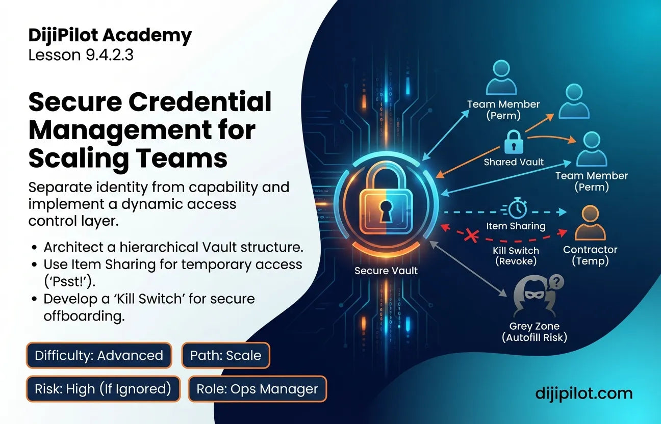 9.4.2.3 - Managing Passwords: Using 1Password/LastPass to Share Access Without Revealing Credentials (Difficulty: Advanced | Path: Scale)