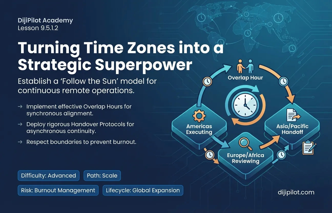 9.5.1.2 - Managing Remote Team Time Zones: "Overlap Hours" and Handover Protocols (Difficulty: Advanced | Path: Scale)