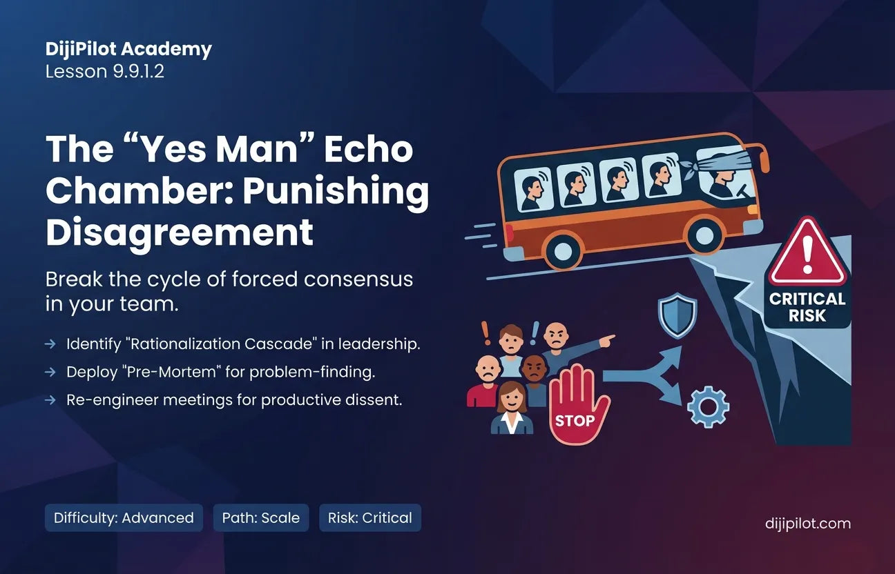 9.9.1.2 - The "Yes Man" Echo Chamber: Punishing disagreement until the team only tells you what you want to hear (Difficulty: Advanced | Path: Scale)