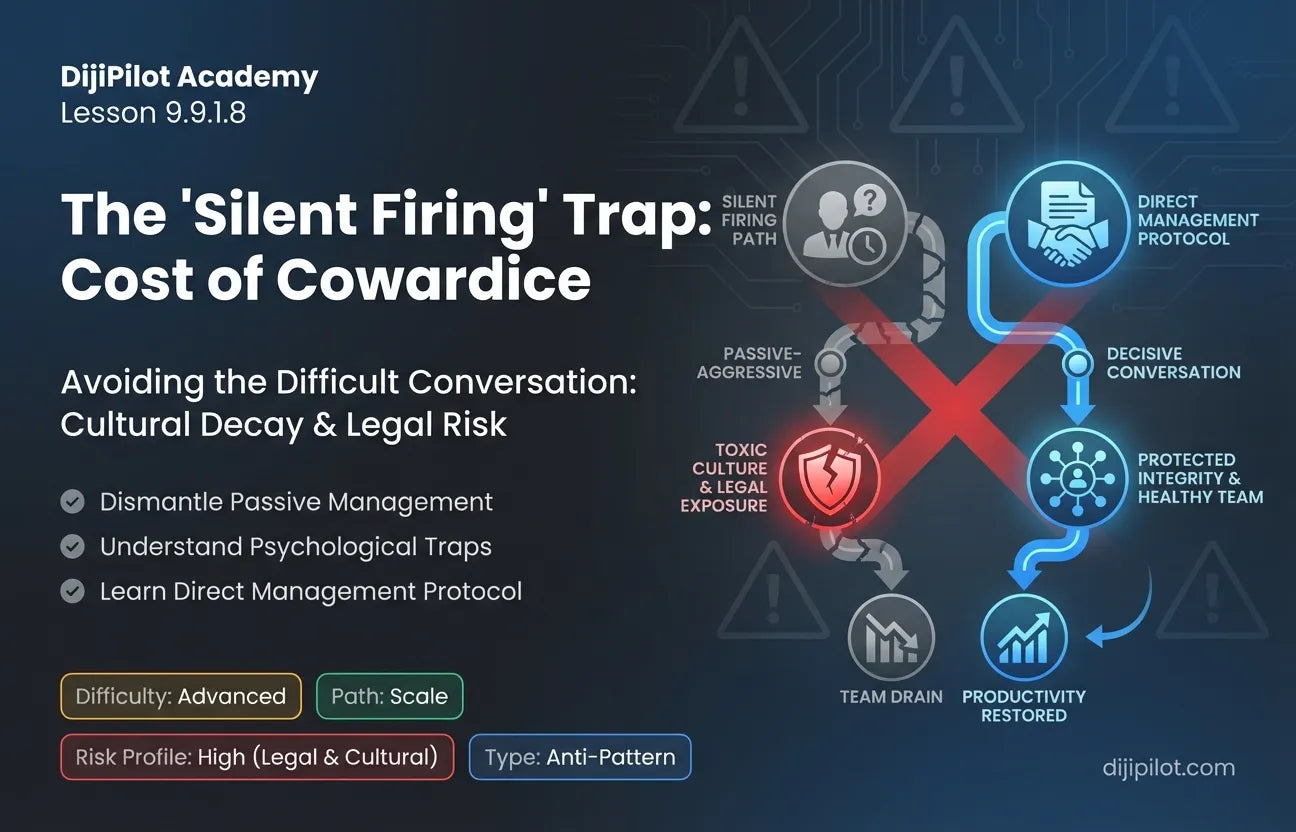 9.9.1.8 - The "Silent Firing": Ignoring an underperformer hoping they will quit (spoiler: they won't, and they will rot your culture) (Difficulty: Advanced | Path: Scale)