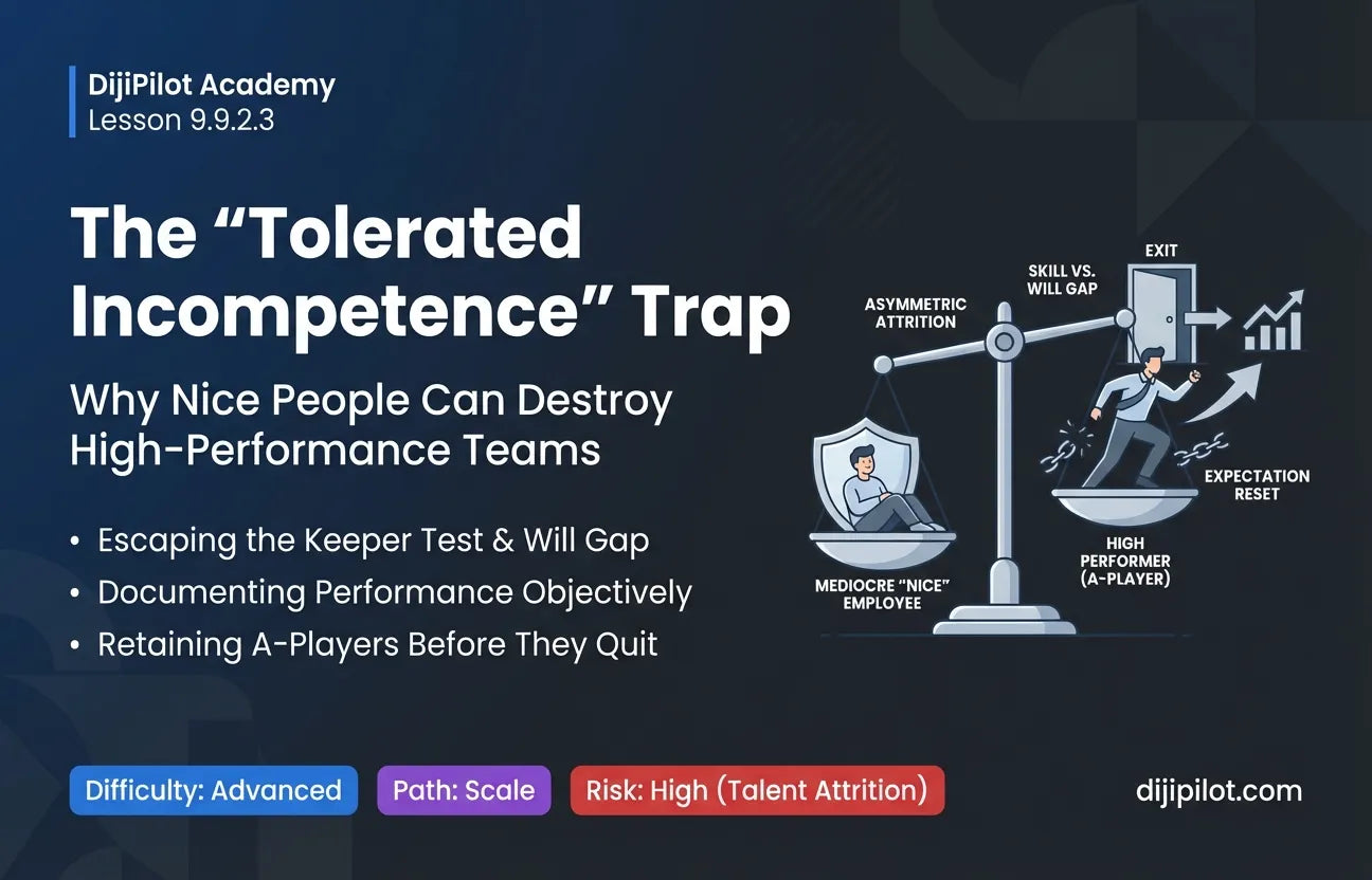 9.9.2.3 - The "Tolerated Incompetence" Trap: Keeping mediocre employees because "they are nice," causing A-Players to quit (Difficulty: Advanced | Path: Scale)
